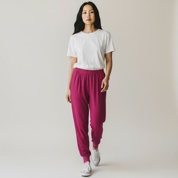 Stella McCartney Relaxed Fit Joggers Pants in Hot Pink - Picture 1 of 9